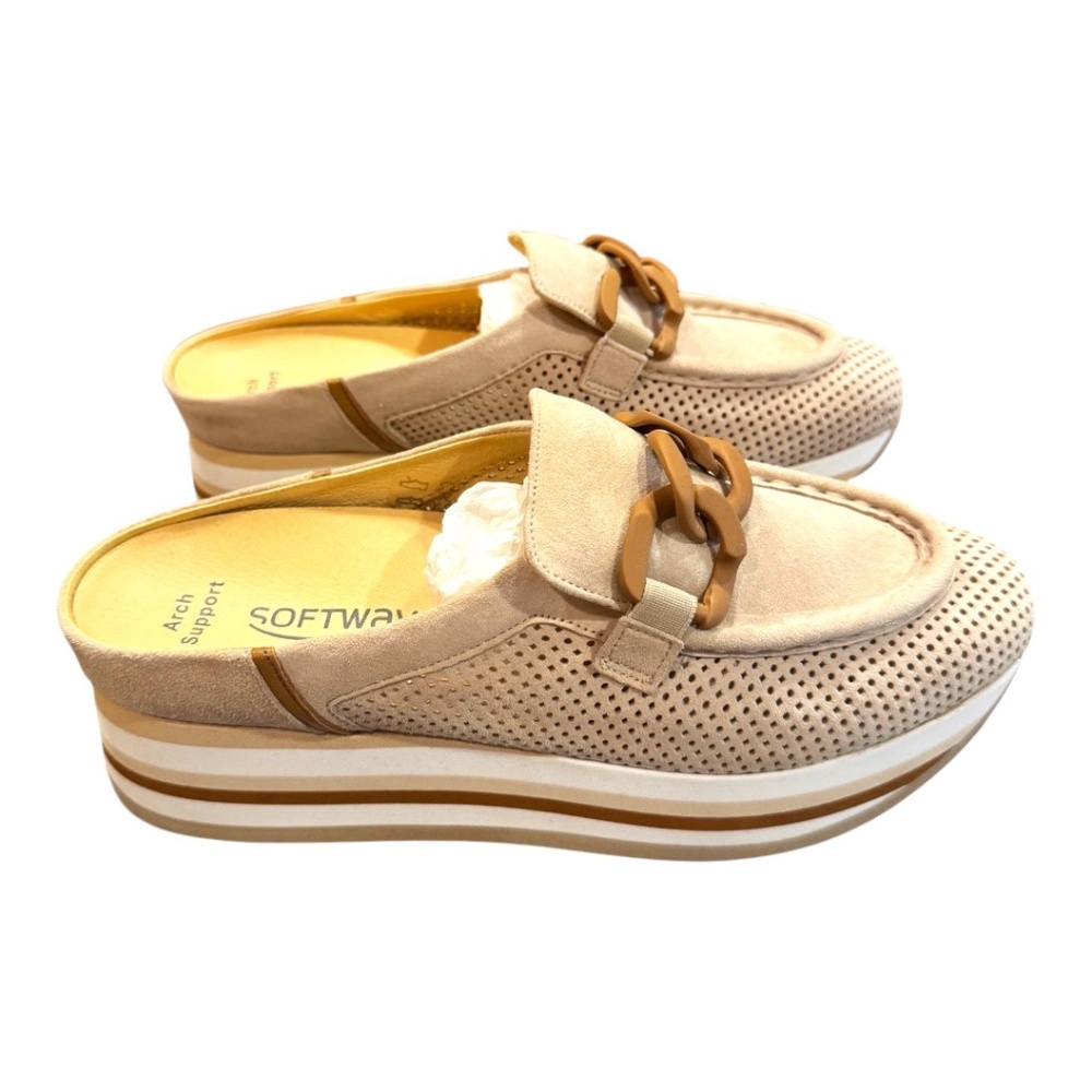 Softwaves Carlisa Slip-On Mule Loafer Creme Cognac Size 40 (US 10)